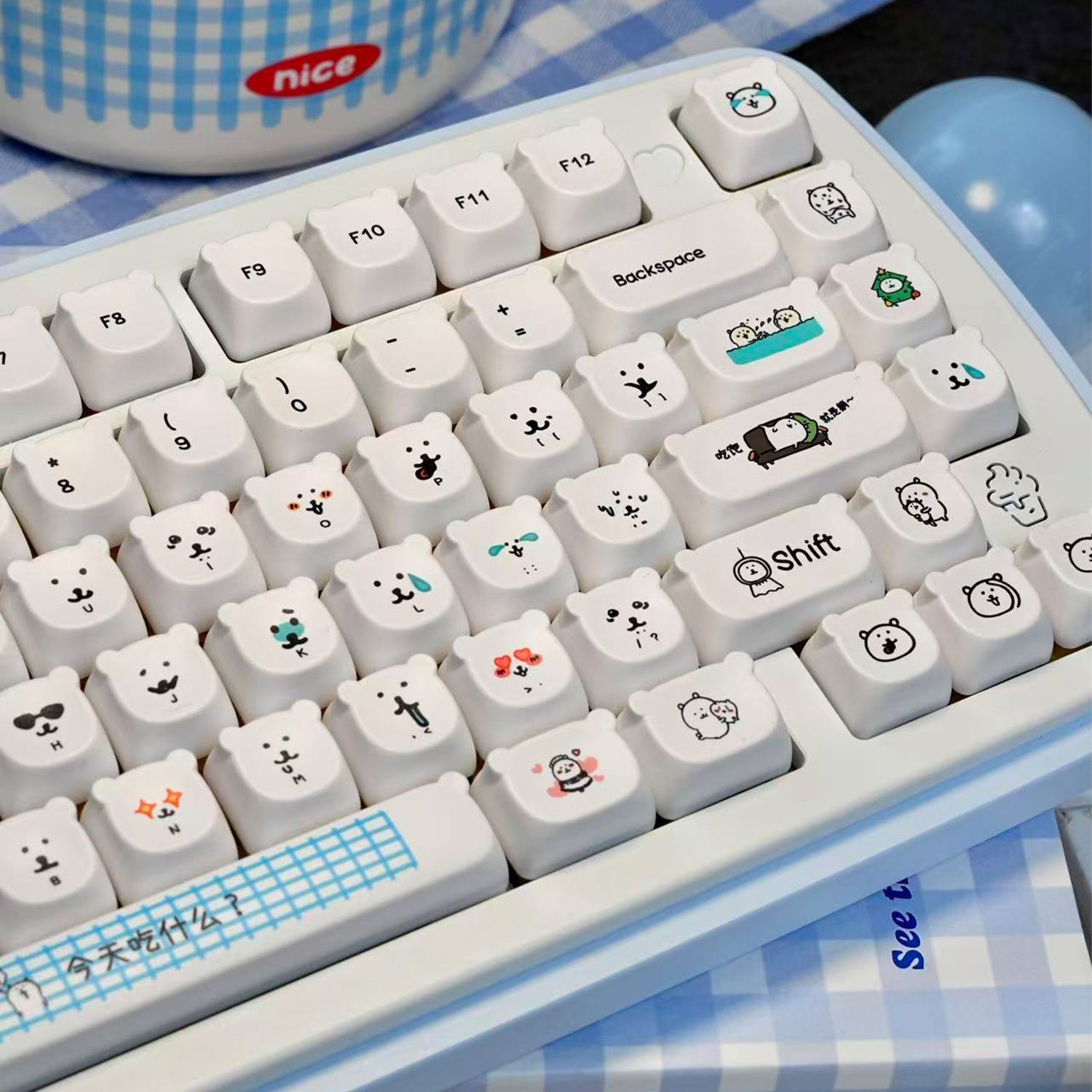 Gaming Accessories Japan - 귀여운 만화 캐릭터 곰 PBT 키캡