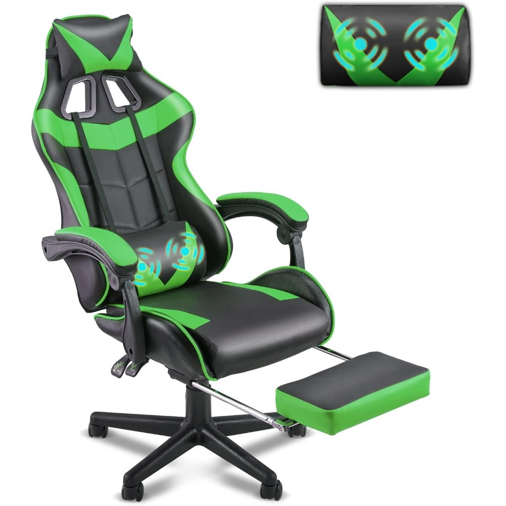 Gaming Accessories For Gaming Room - 인체공학적 게이밍 의자 (발받침대 및 요추