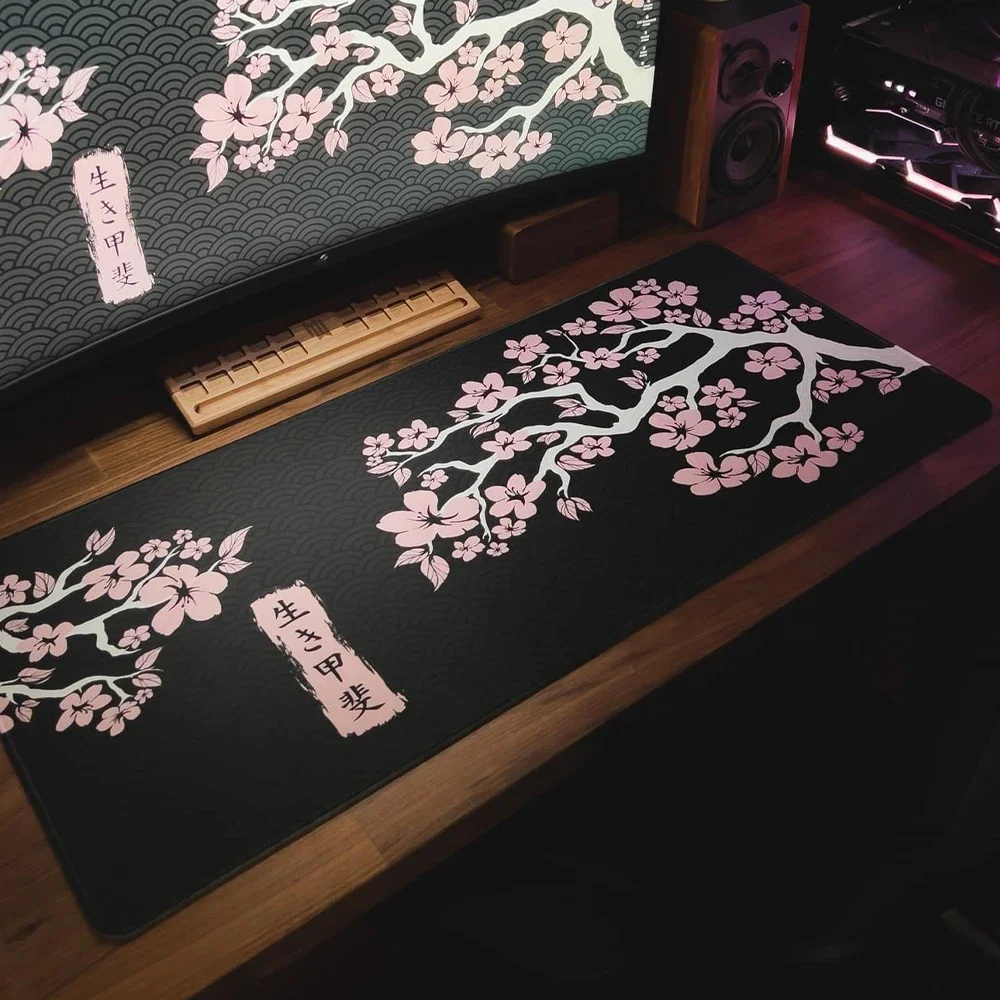 일본 사쿠라 카와이 블랙 화이트 대형 고무 마우스패드  - Gaming Accessories Japan 리뷰 및 가격
