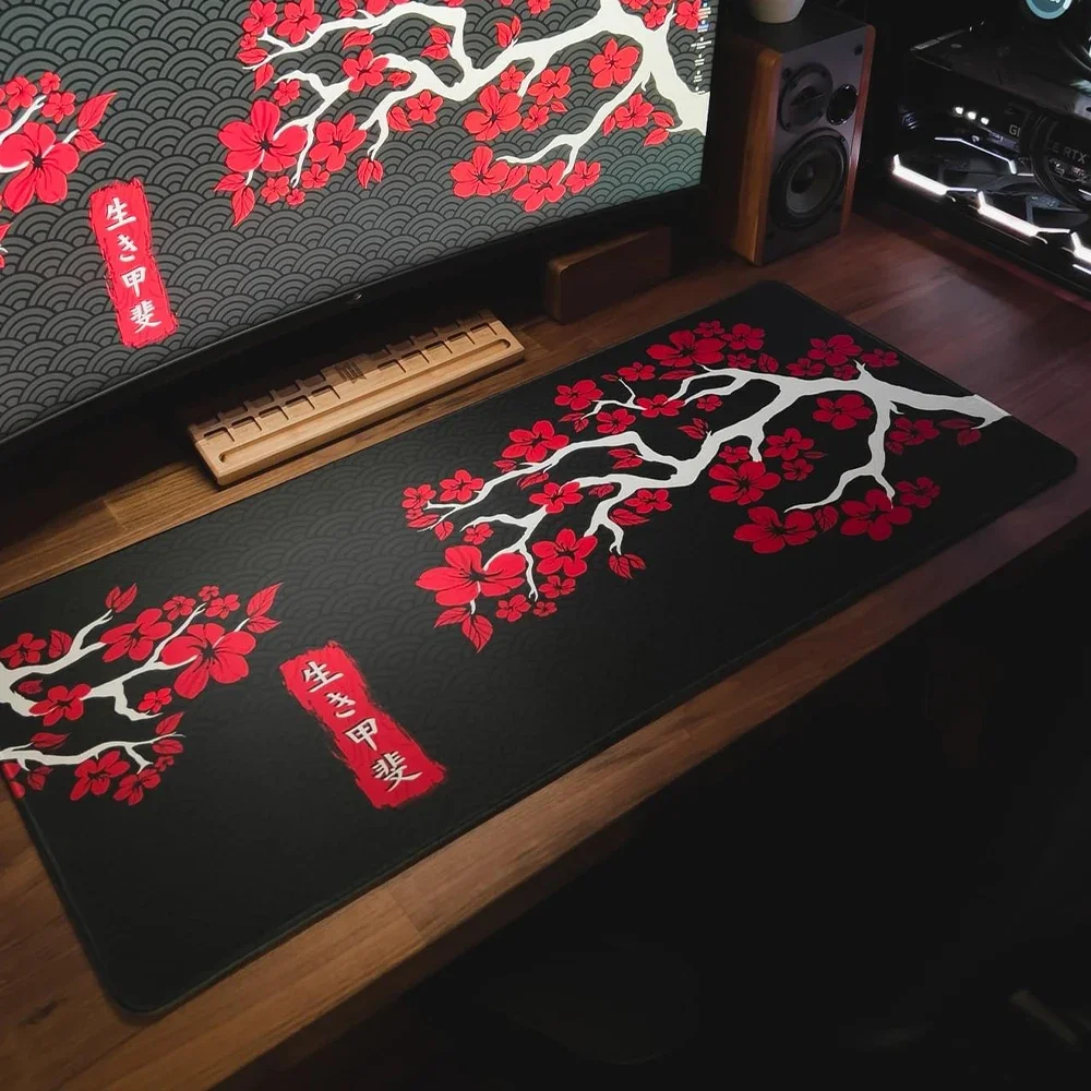 일본 사쿠라 카와이 블랙 화이트 대형 고무 마우스패드  - Gaming Accessories Japan 리뷰 및 가격