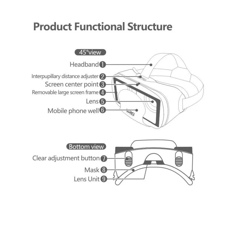 VRG 프로 가상 현실 VR 안경 헤드셋 장치 비아르  - Gaming Accessories Phone 리뷰 및 가격