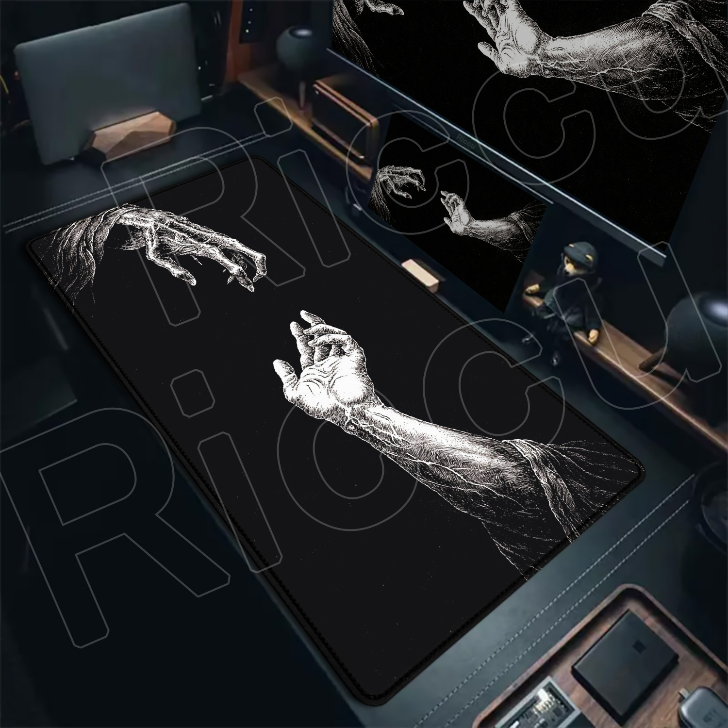 HD 대형 흑백 XXL 고딕 핸드 아트 마우스 패드 P - Gaming Hand Accessories 리뷰 및 가격